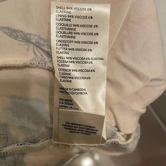 NWT Free People Ivory Toile Combo Floral Butterfly Tank Top Womens​​​​​​​ - Picture 3 of 7